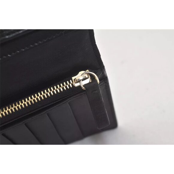 $1095 Authentic JIMMY CHOO Made in ITALY Star Studs Black Leather Bifold Wallet - Picture 8 of 12